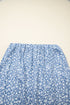 Sky Blue Boho Floral High Waist Long Skirt With Side Split